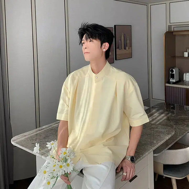 Casual Japanese Collar Short Sleeve Shirt