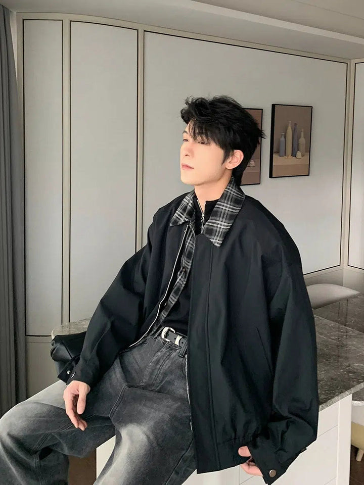 Casual Plaid Collar Jacket