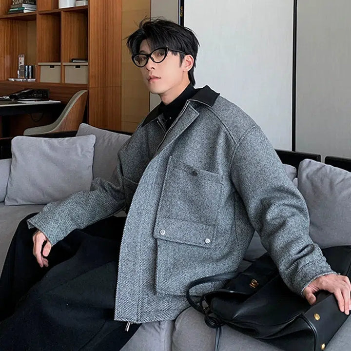 Wool-Blend Jacket with Pockets