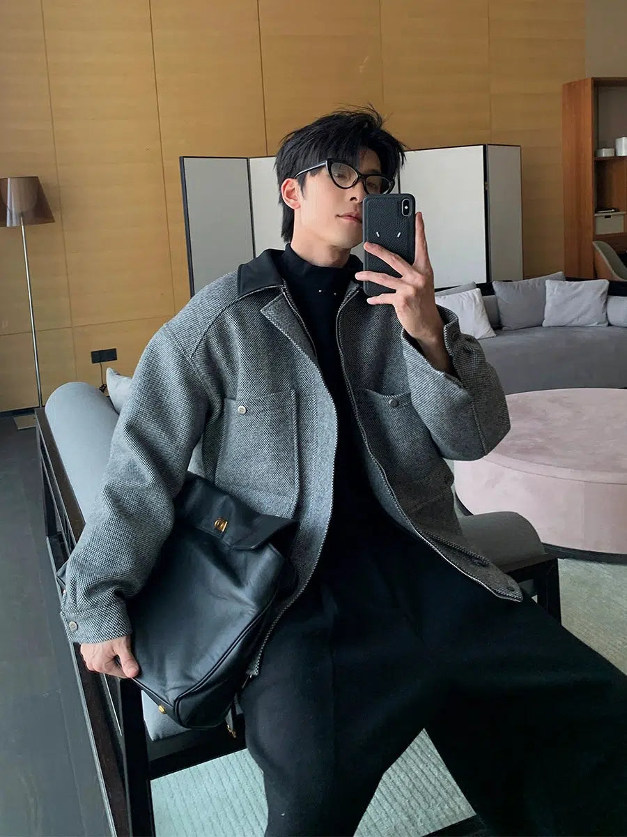 Wool-Blend Jacket with Pockets