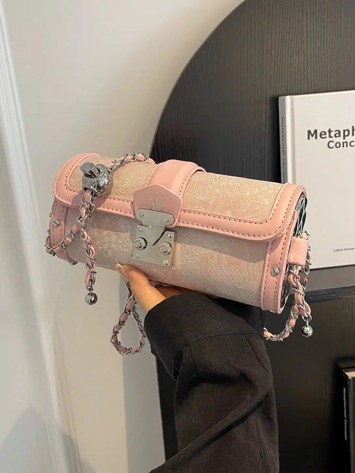 Chain-Accented Mini Handbag