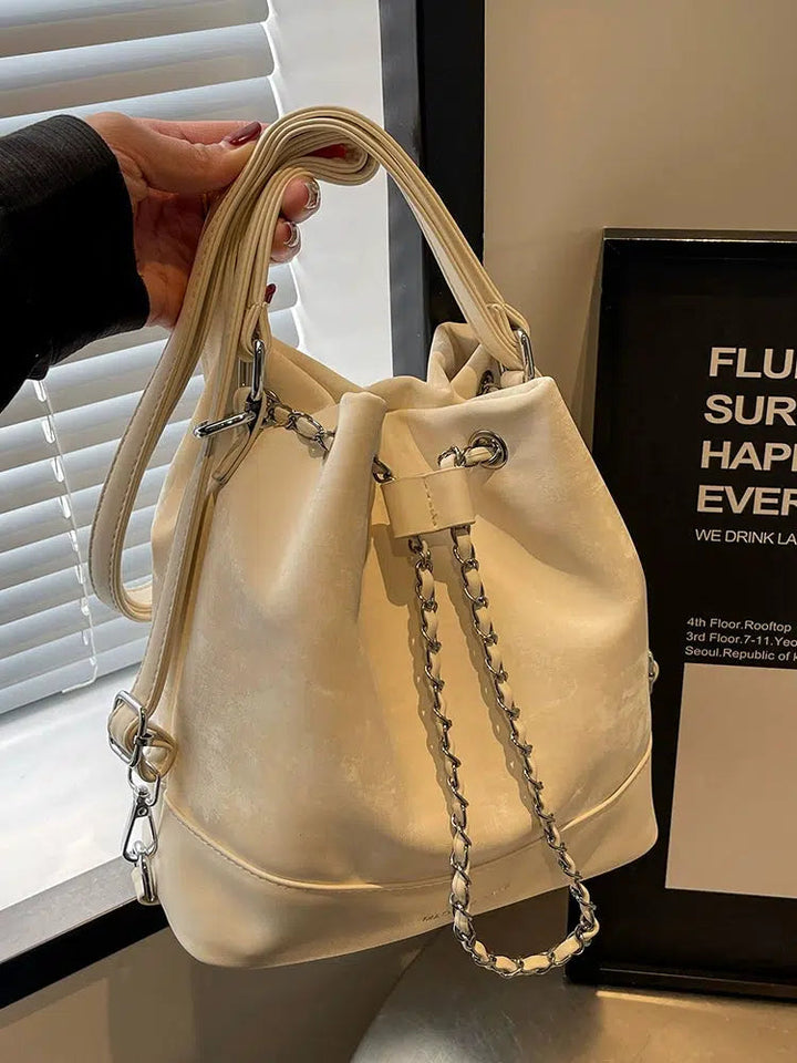 Chain Drawstring Bucket Bag