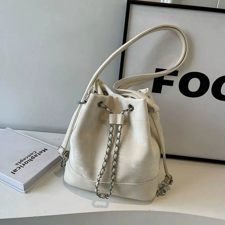 Chain Drawstring Bucket Bag