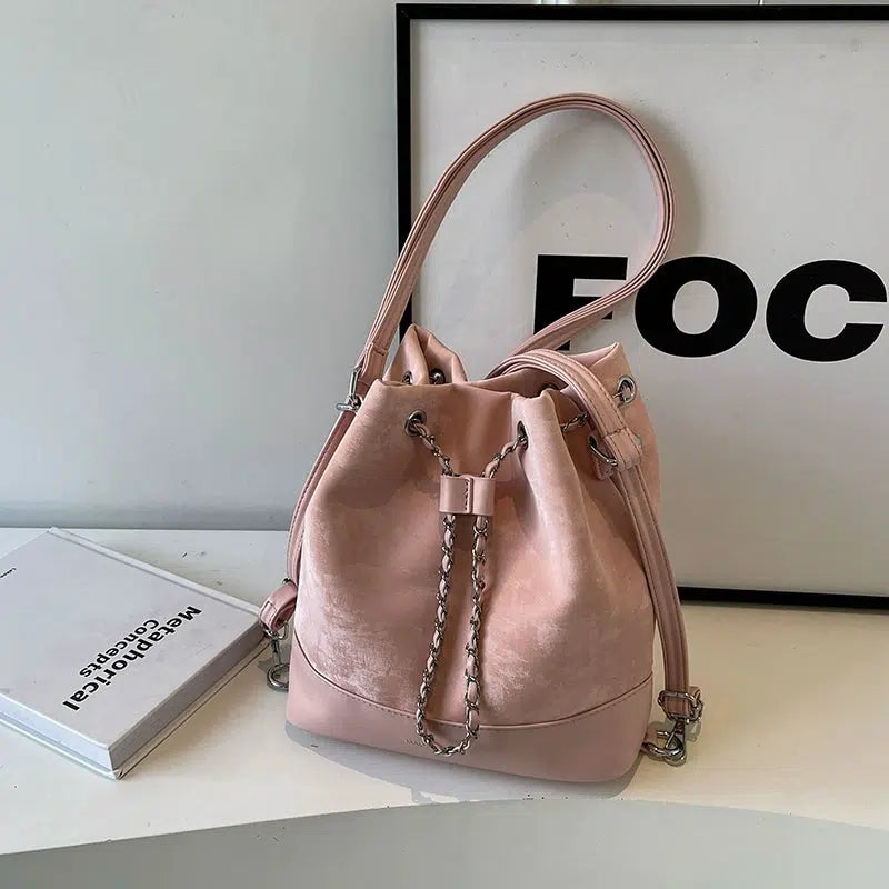Chain Drawstring Bucket Bag