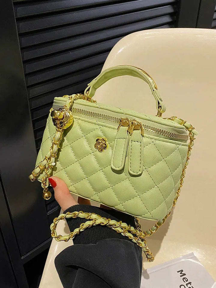 Chain Handles Small Square Bag