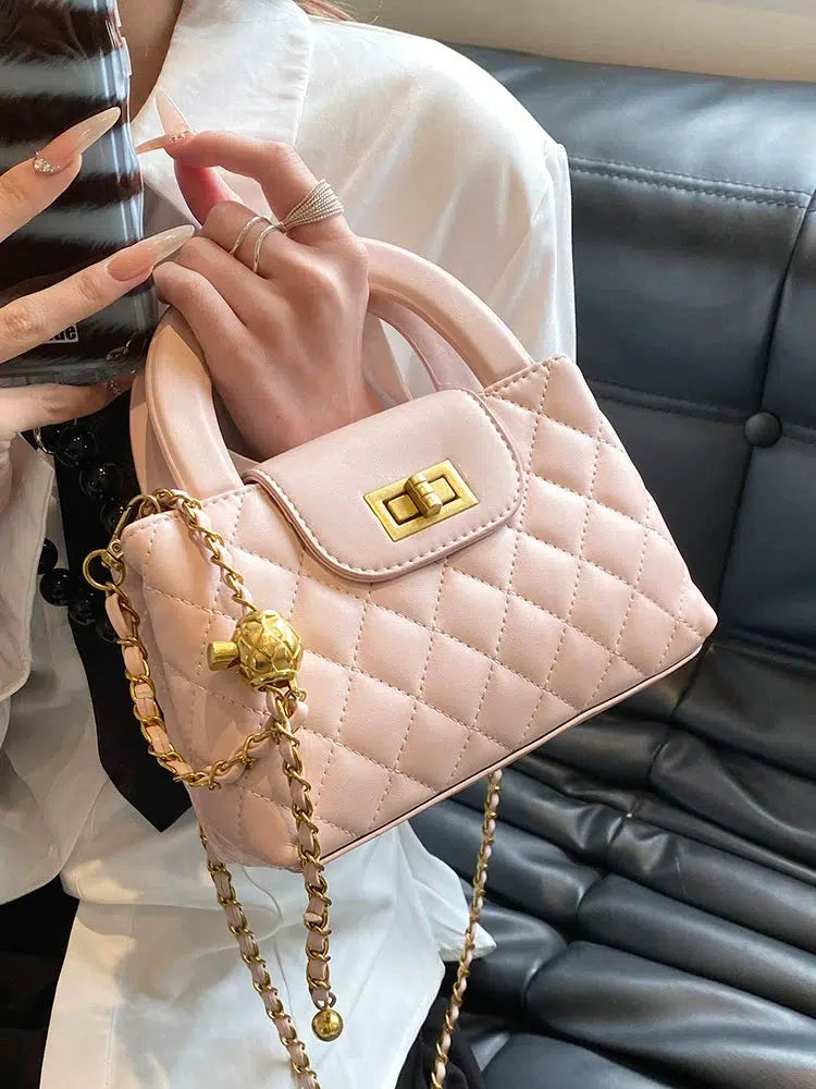 Chain Strap Quilted Small Square Bag
