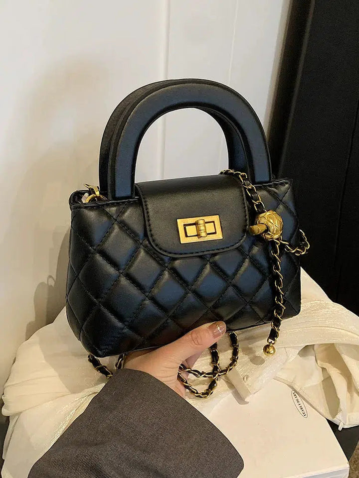 Chain Strap Quilted Small Square Bag
