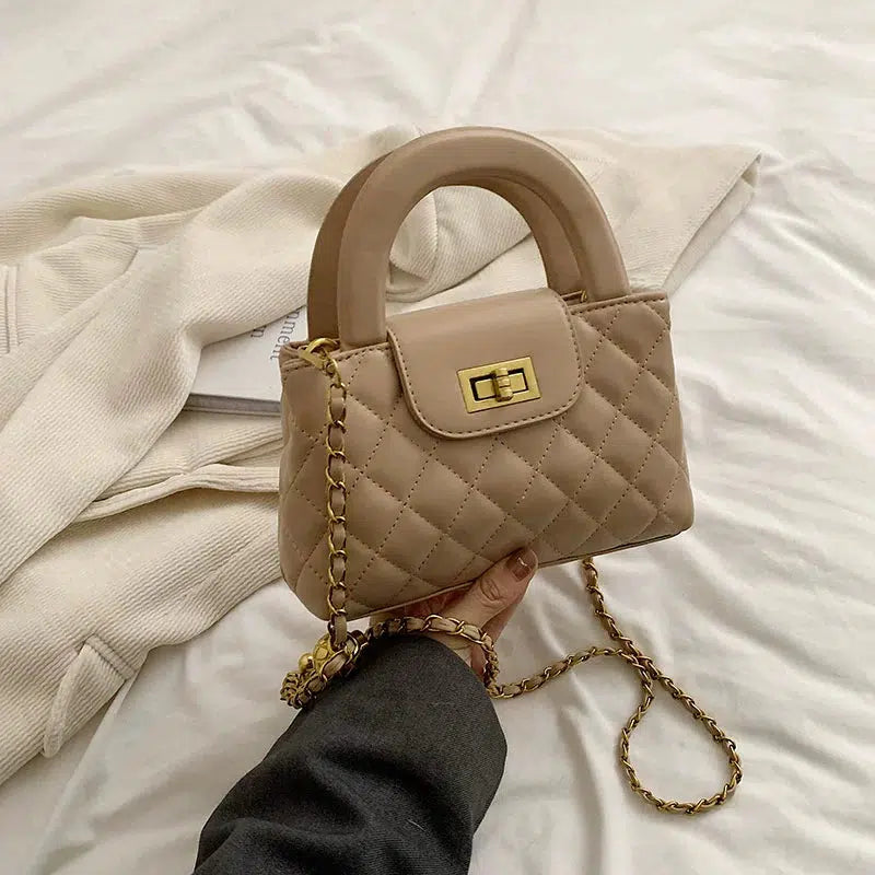 Chain Strap Quilted Small Square Bag