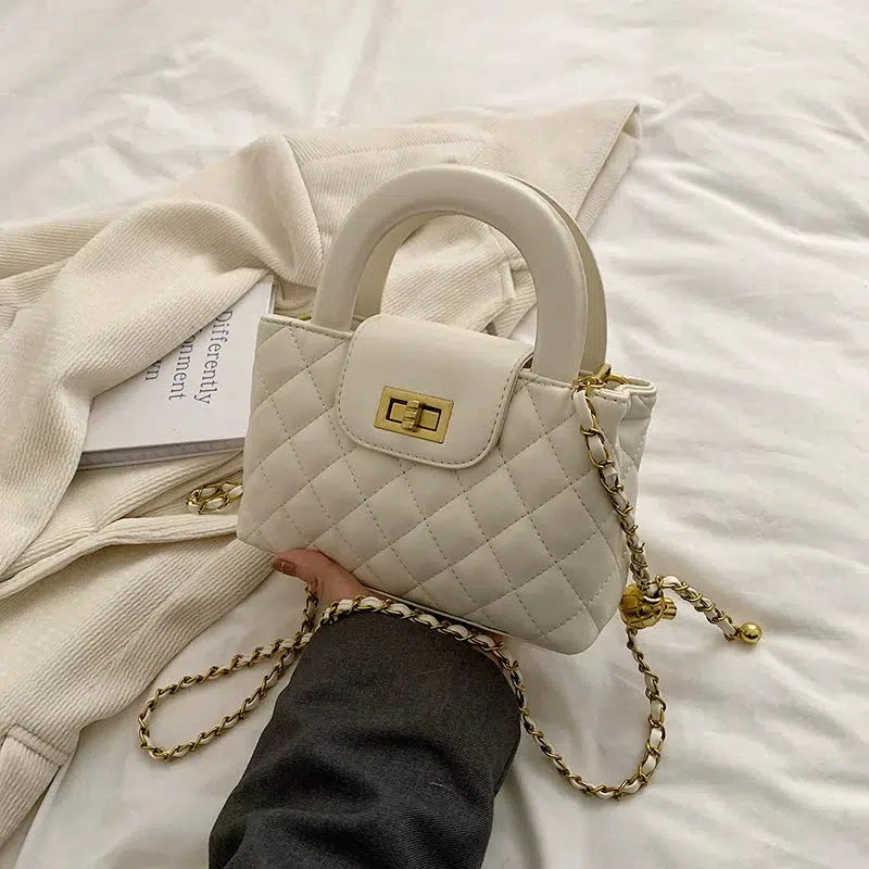 Chain Strap Quilted Small Square Bag