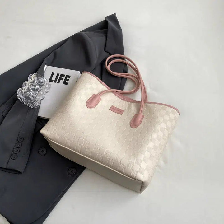 Checkered Pattern Tote Bag