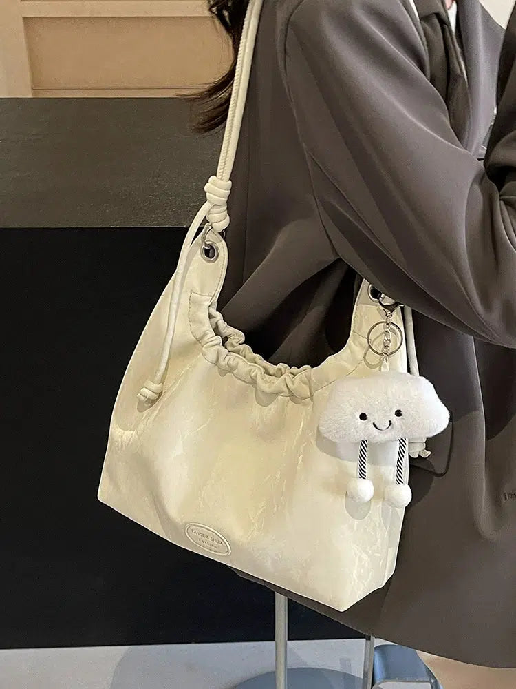 Cloud Charm Drawstring Shoulder Bag