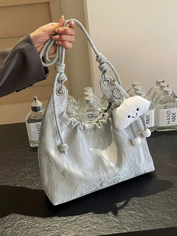 Cloud Charm Drawstring Shoulder Bag