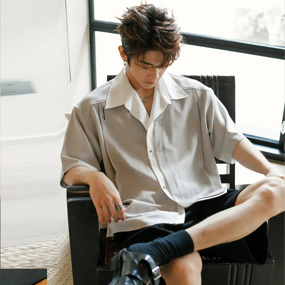 Color Block Short Sleeve Shirt