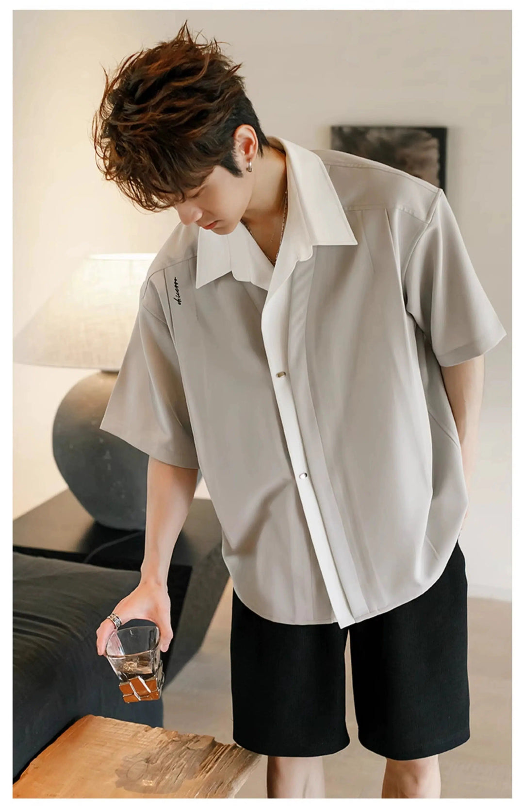 Color Block Short Sleeve Shirt