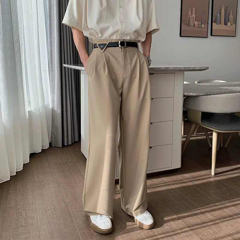 Comfort Fit Wide-Leg Casual Pants