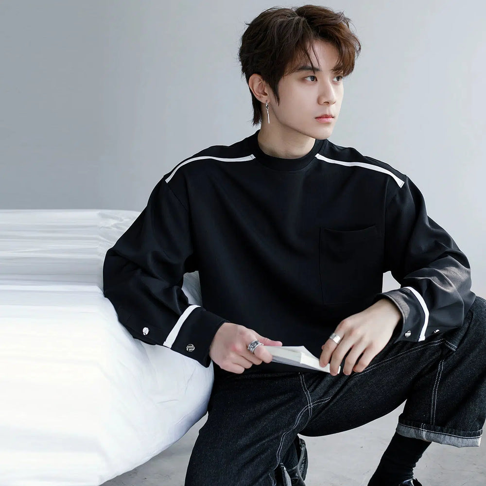 Contrast Color T-shirt with Pocket