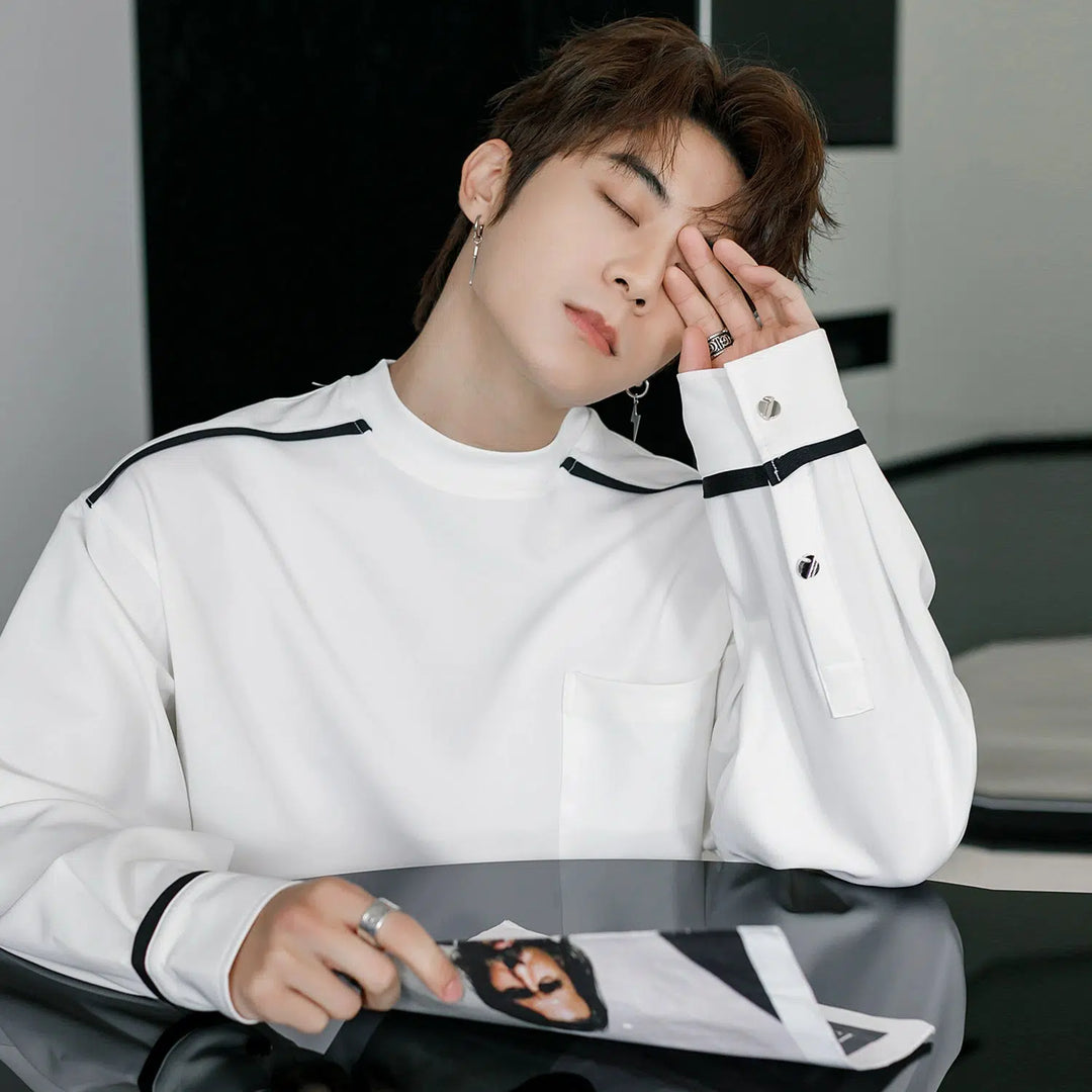 Contrast Color T-shirt with Pocket