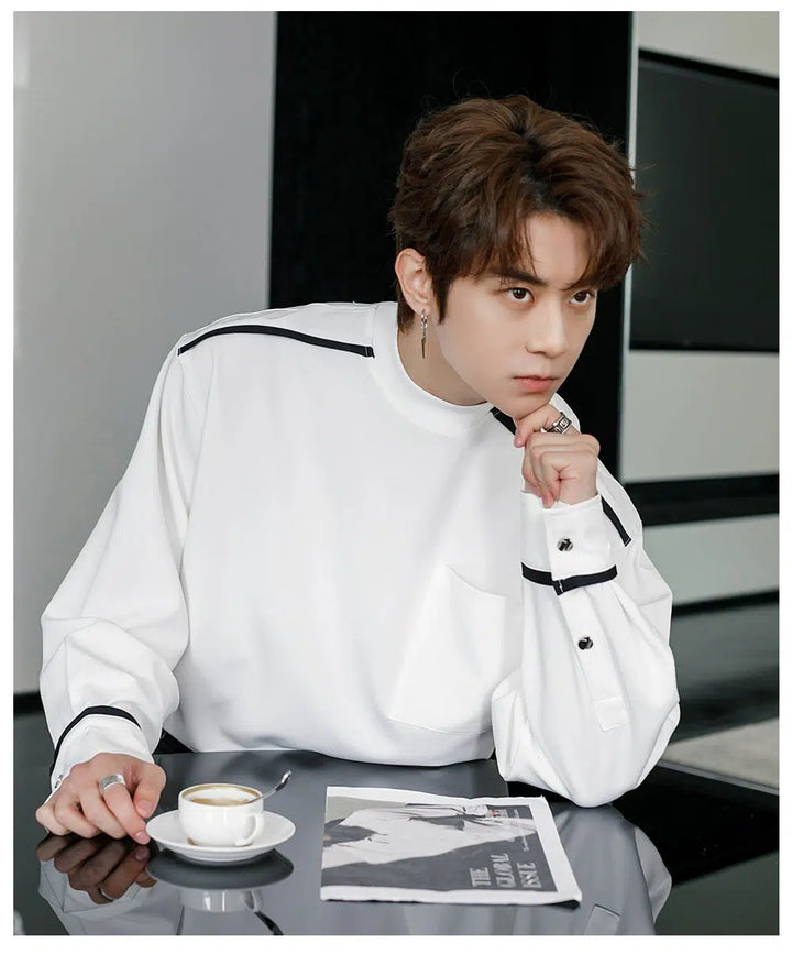 Contrast Color T-shirt with Pocket