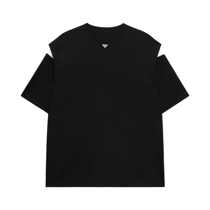 Contrast Shoulder Trim Short Sleeve T-shirt