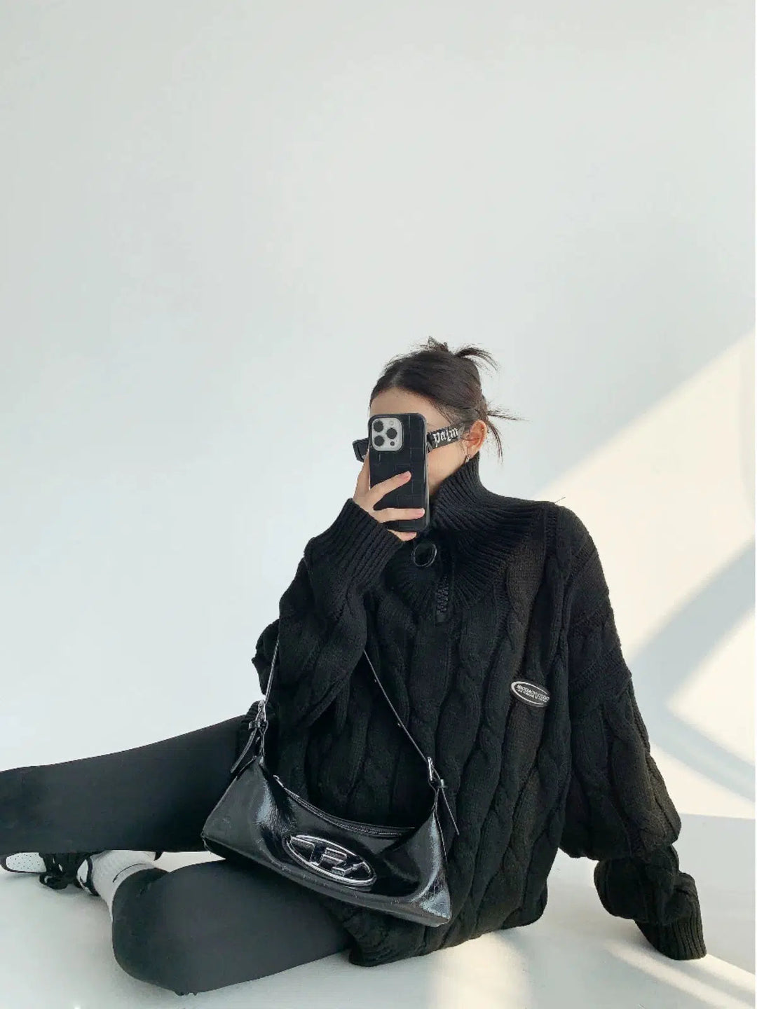 Cozy Cable Knit Quarter-Zip Sweatshirt