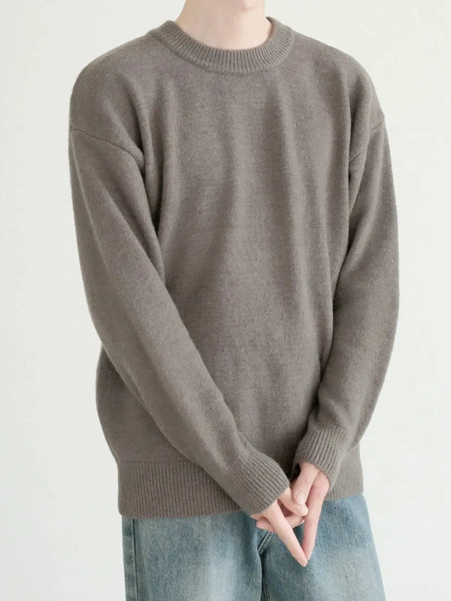 Crew Neck Cozy Knit Sweater