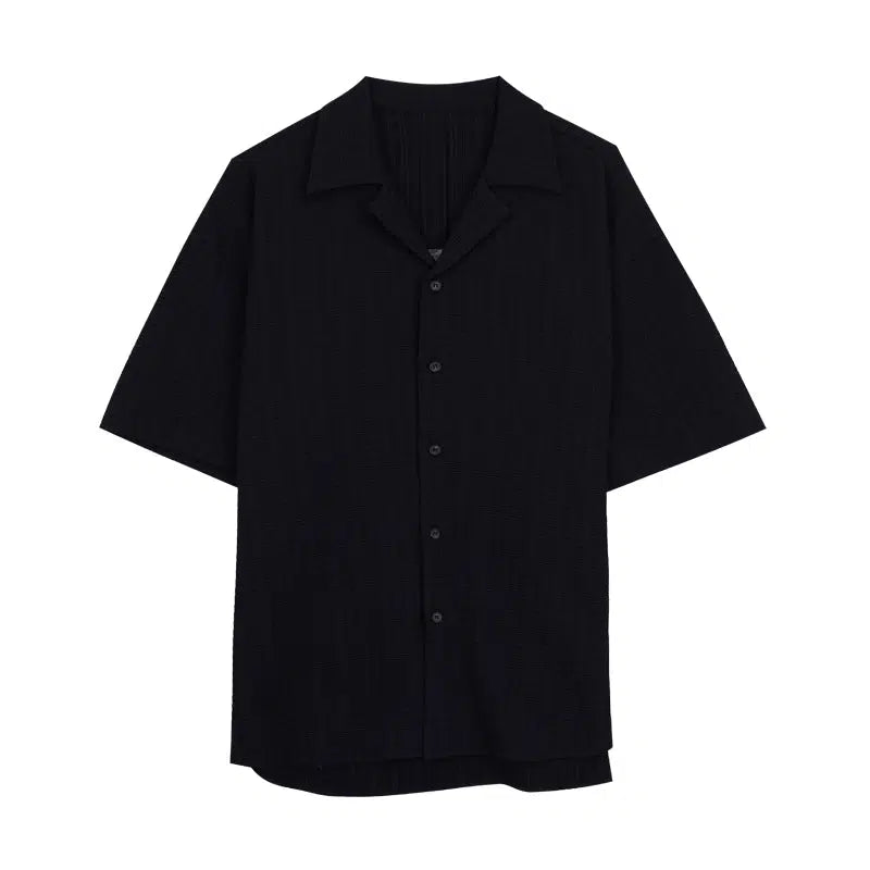 Cuban Collar Short Sleeve Shirt