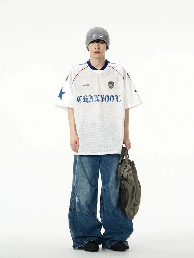 Dark Blue Wide-leg Jeans