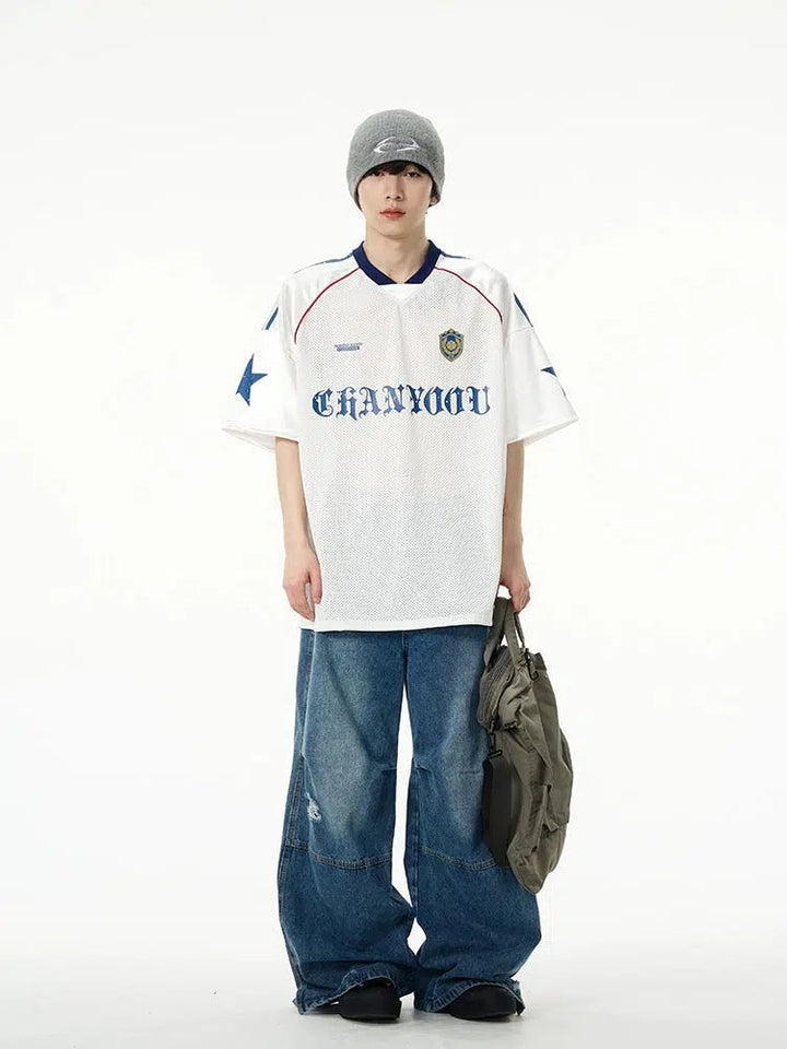 Dark Blue Wide-leg Jeans