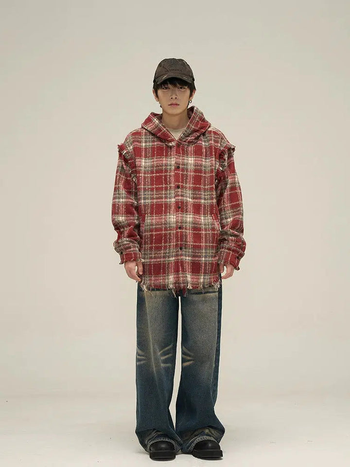 Devil Hooded Plaid Jacket