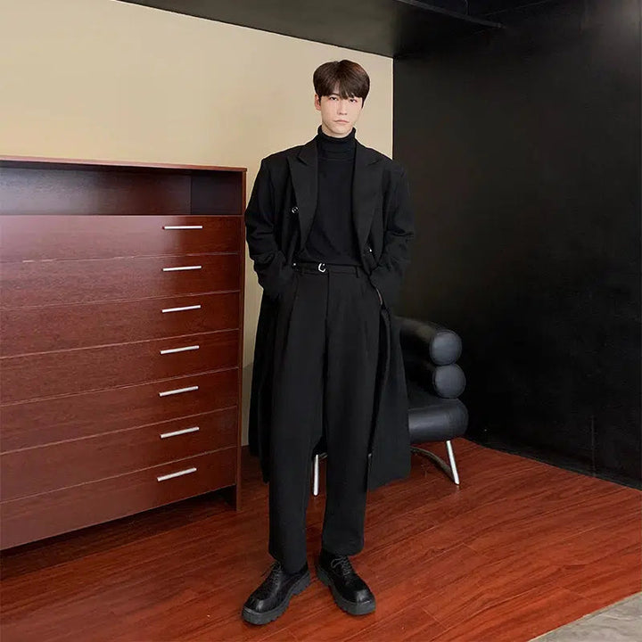 Double-Breasted Long Woolen Coat