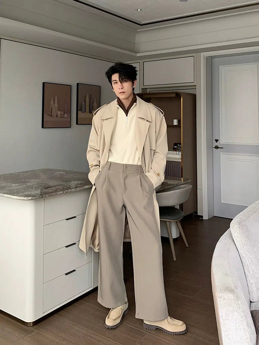 Double-breasted Mid-length Trench Coat