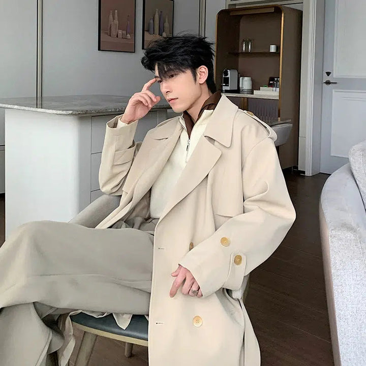 Double-breasted Mid-length Trench Coat
