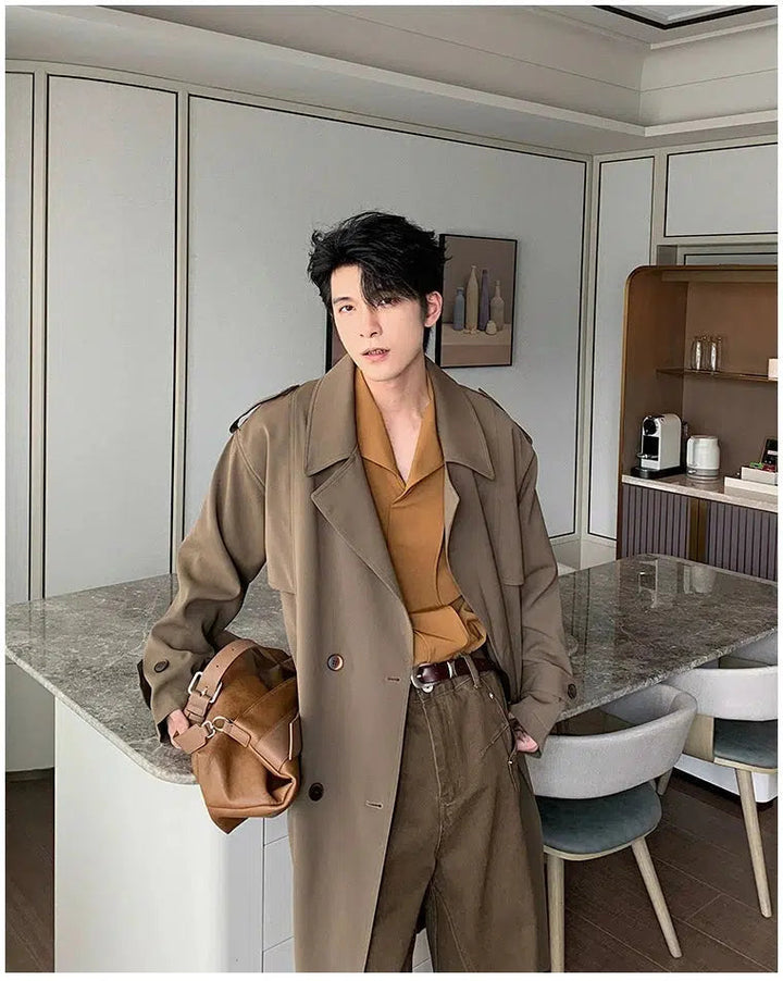 Double-breasted Mid-length Trench Coat