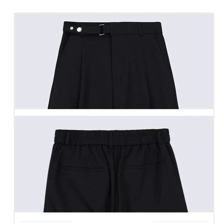 Drape Elastic Waist Straight-leg Pants
