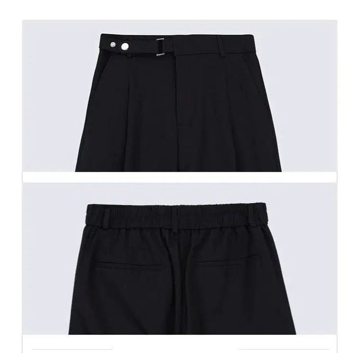 Drape Elastic Waist Straight-leg Pants