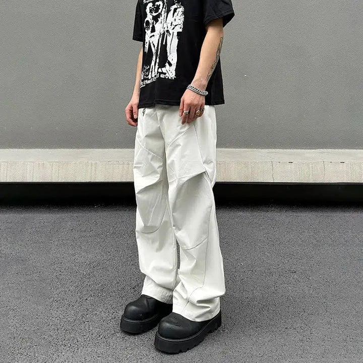 Drape Mopping Pleated Pants