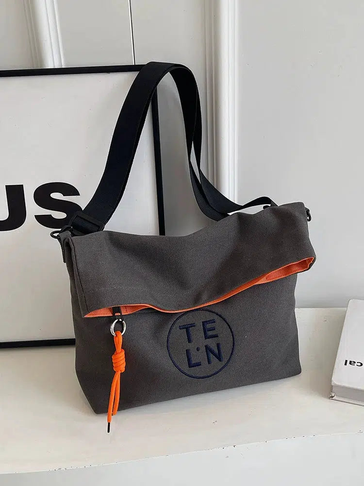 Drawstring Embroidered Logo Canvas Bag