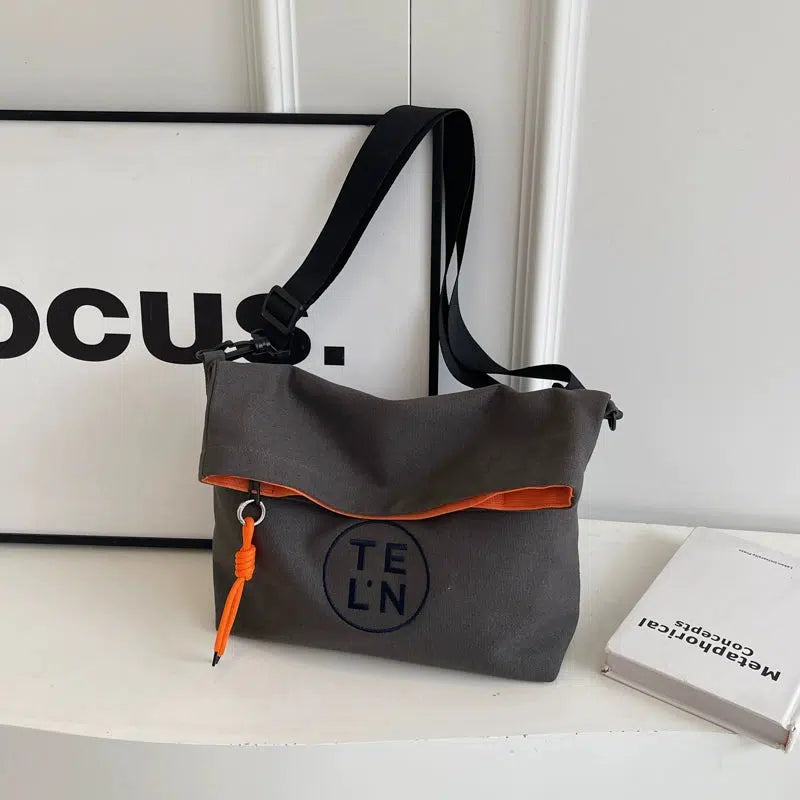 Drawstring Embroidered Logo Canvas Bag