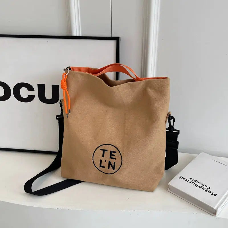 Drawstring Embroidered Logo Canvas Bag