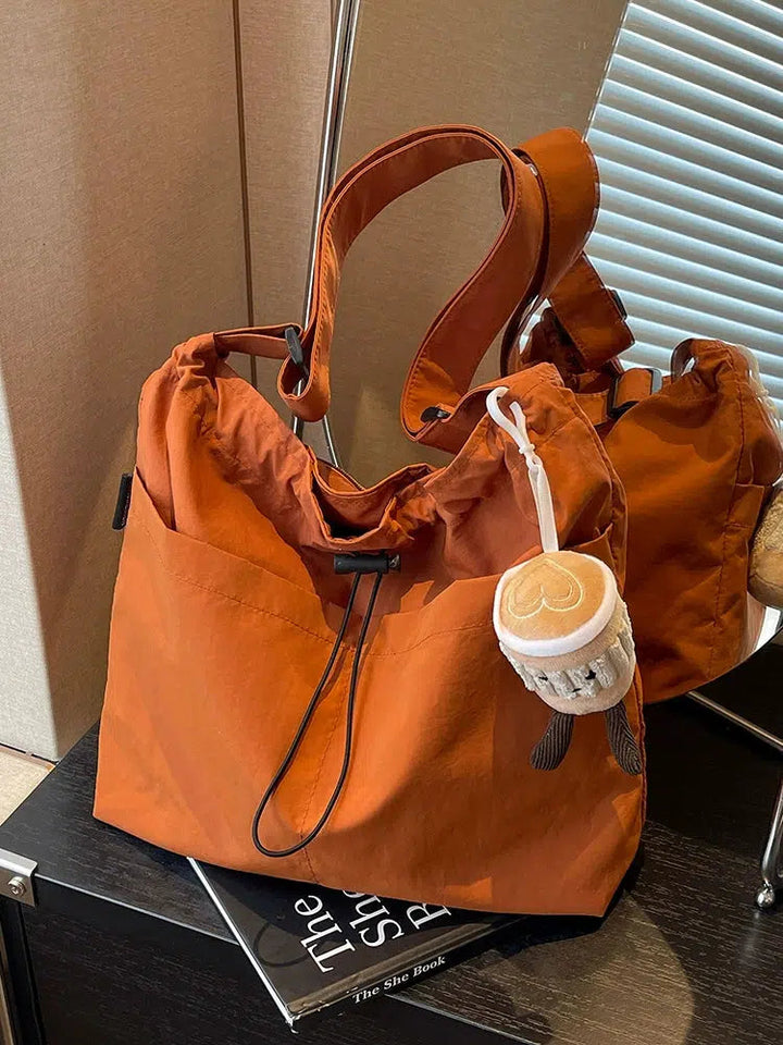 Drawstring Shoulder Tote Bag