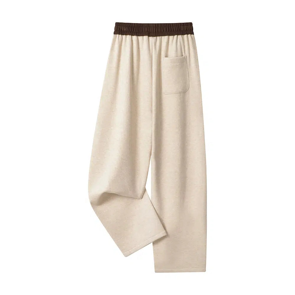 Elastic Waist Velvet Pockets Pants