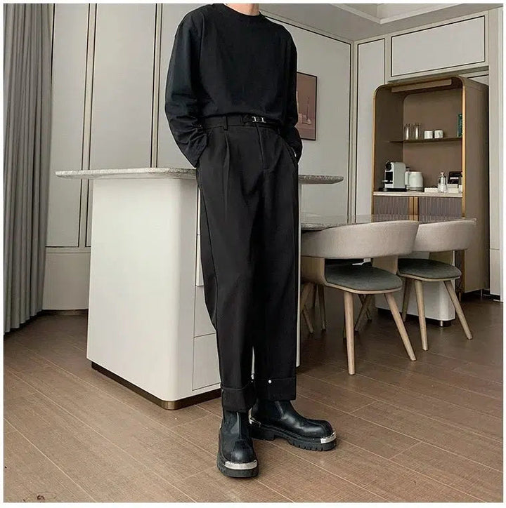 Elastic Waist Pleated Pants