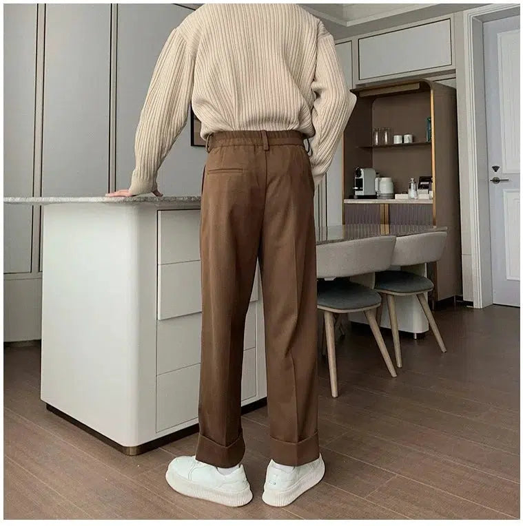 Elastic Waist Pleated Pants