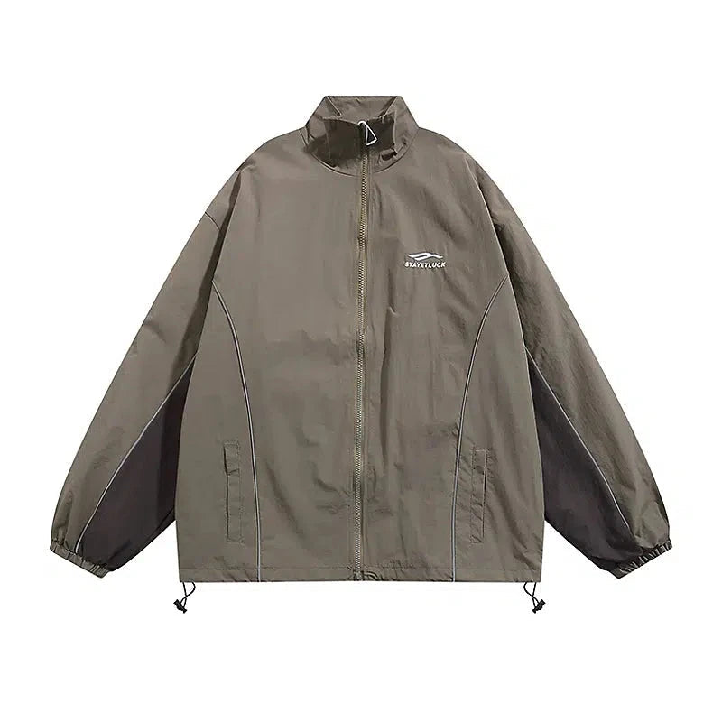Embroidered Logo Windbreaker Jacket
