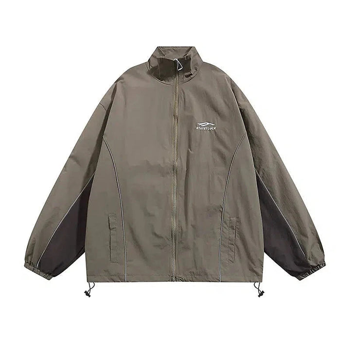 Embroidered Logo Windbreaker Jacket