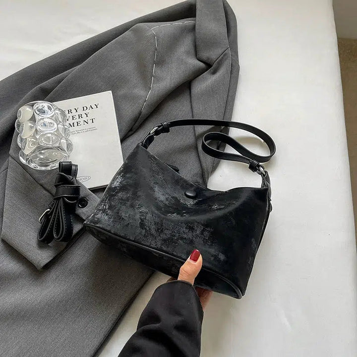 Faux Fur Pom-Pom Shoulder Bag