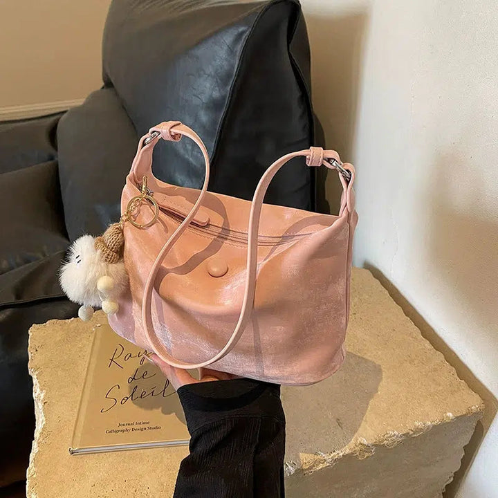 Faux Fur Pom-Pom Shoulder Bag