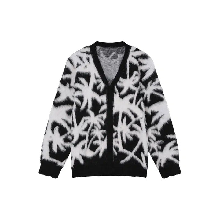 Floral Pattern Knit Sweater