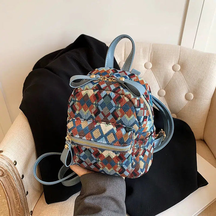 Geometric Pattern Mini Backpack