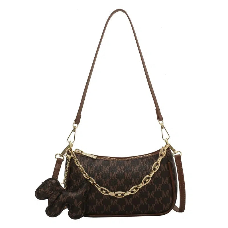 Gold Chain Accent Shoulder Bag